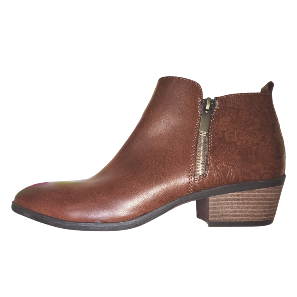 Ankle Boots Women's Embossed flower design  size 9